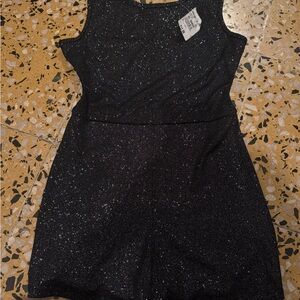 Dynamite Black Glitter Tank Romper